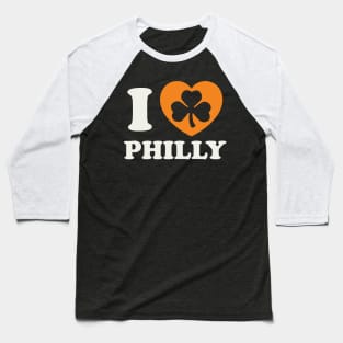 St Patricks Day Philly Irish Philadelphia PA Shamrock Heart Baseball T-Shirt